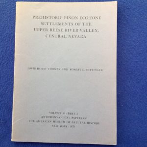 Prehistoric Piñon Ecotone Settlements of the Upper Reese River Valley, Central Nevada