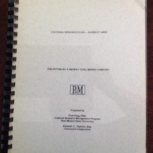 Cultural Resource Plan--McKinley Mine