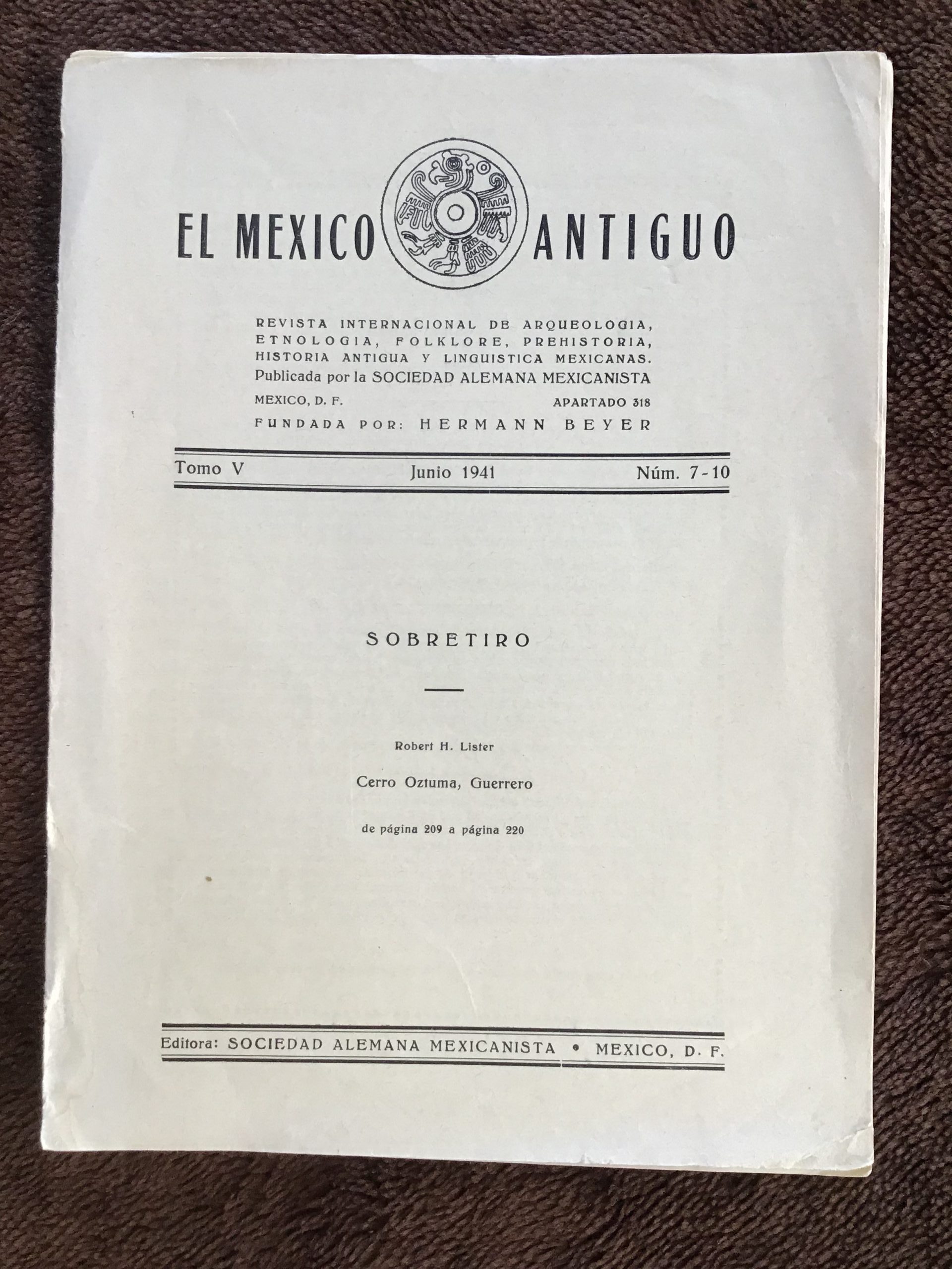 Cerro Oztuma, Guerrero (Pamphlet)