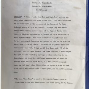 Identification Marks on Hopi and Hopi-Tewa Pottery (Pamphlet)
