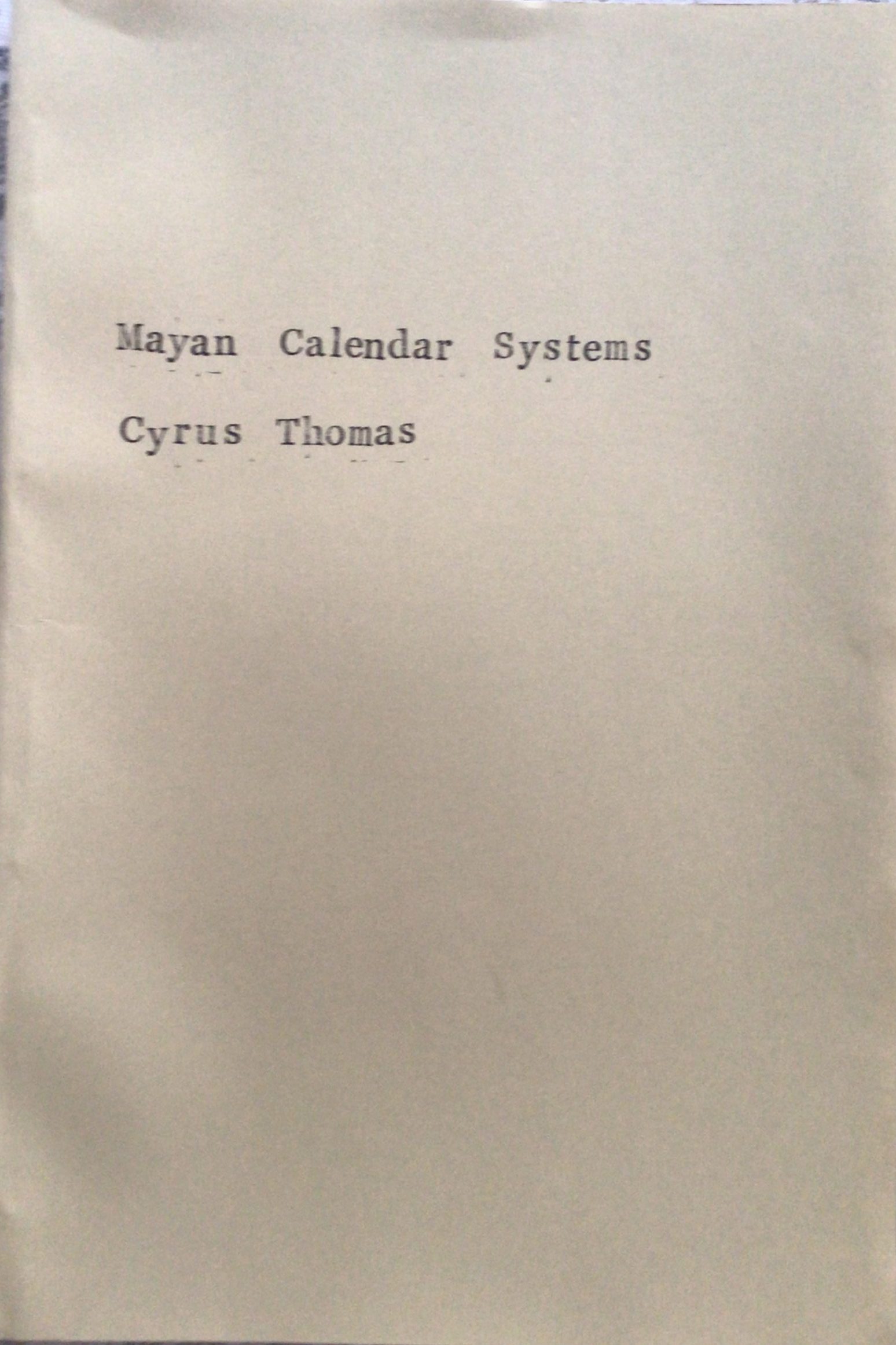 Mayan Calendar Systems