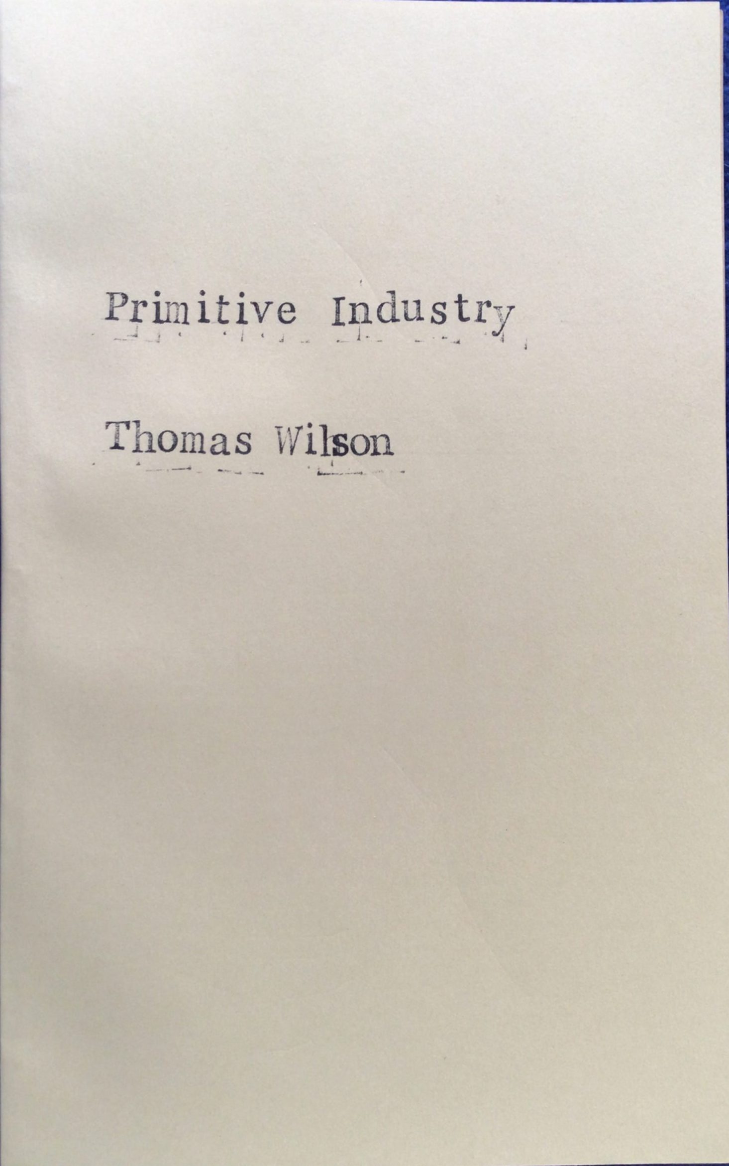 Primitive Industry (Pamphlet)