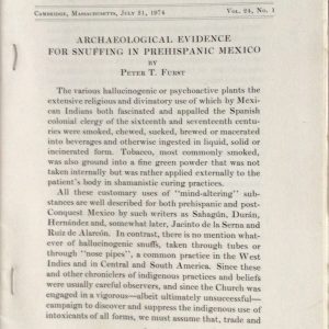 Archaeological Evidence for Snuffing in Prehispanic Mexico (Pamphlet)
