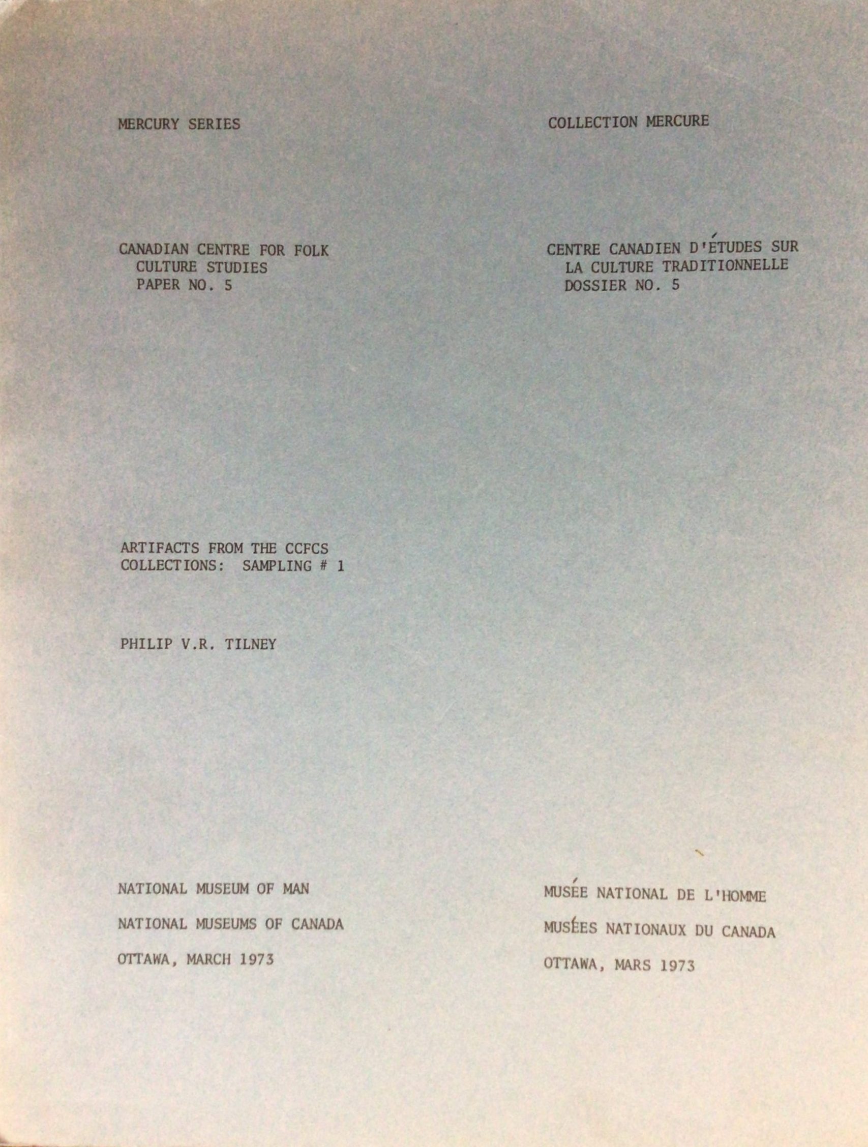 Artifacts from the CCFCS Collections: Sampling #1