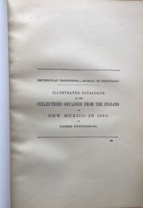 illustrated catalogue collections indians new mexico 1880 BAE title page rebind stevenson