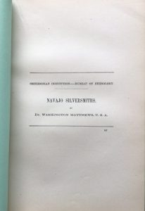 navajo silversmiths matthews BAE rebind title page