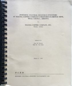 intensive CR inventory magma copper mine arizona brown
