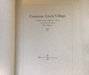 cameron creek village new mexico mimbres title page bradfield