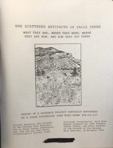 scattered artifacts falls creek colorado title page photocopy ross